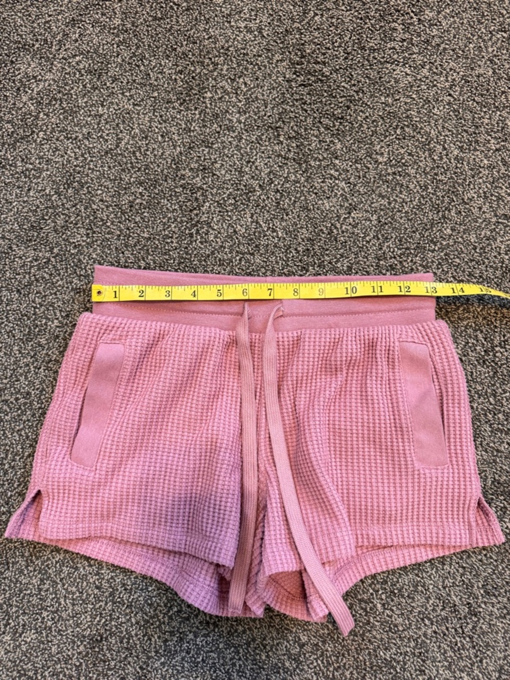 Auden Waffle-Knit Drawstring Women's Shorts - Mauve 3 inch inseam Size XS - Picture 7 of 10